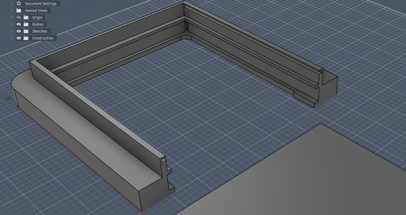 Fusion 360 model of the scoreboard enclosure frame